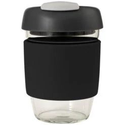 Avanti Glass Gocup Reusable Coffee Cup 355ml - Black/char/grey
