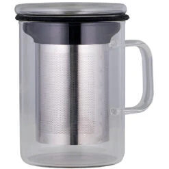 Avanti Tea Mug With Infuser Black 350ml Borosilicate