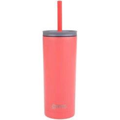 Oasis Super Sipper Insulated Tumbler With Silicone Straw 600ml Coral