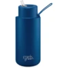 Frank Green 34oz Reusable Bottle - Straw Lid - Deep Ocean -Maxwell & Williams shop 9OCR4S8 FrankGreenUltimateCeramicReusableDrinkBottlewithStraw34oz DeepOcean 1024x1024