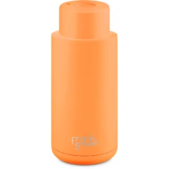 Frank Green Ultimate Ceramic Reusable Bottle Push Button Lid 34oz - Neon Orange