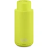 Frank Green 34oz Reusable Bottle - Push Button Lid - Neon Yellow -Maxwell & Williams shop Frank Green Ceramic 34oz Reusable Bottle Neon Yellow Matchbox 1024x1024