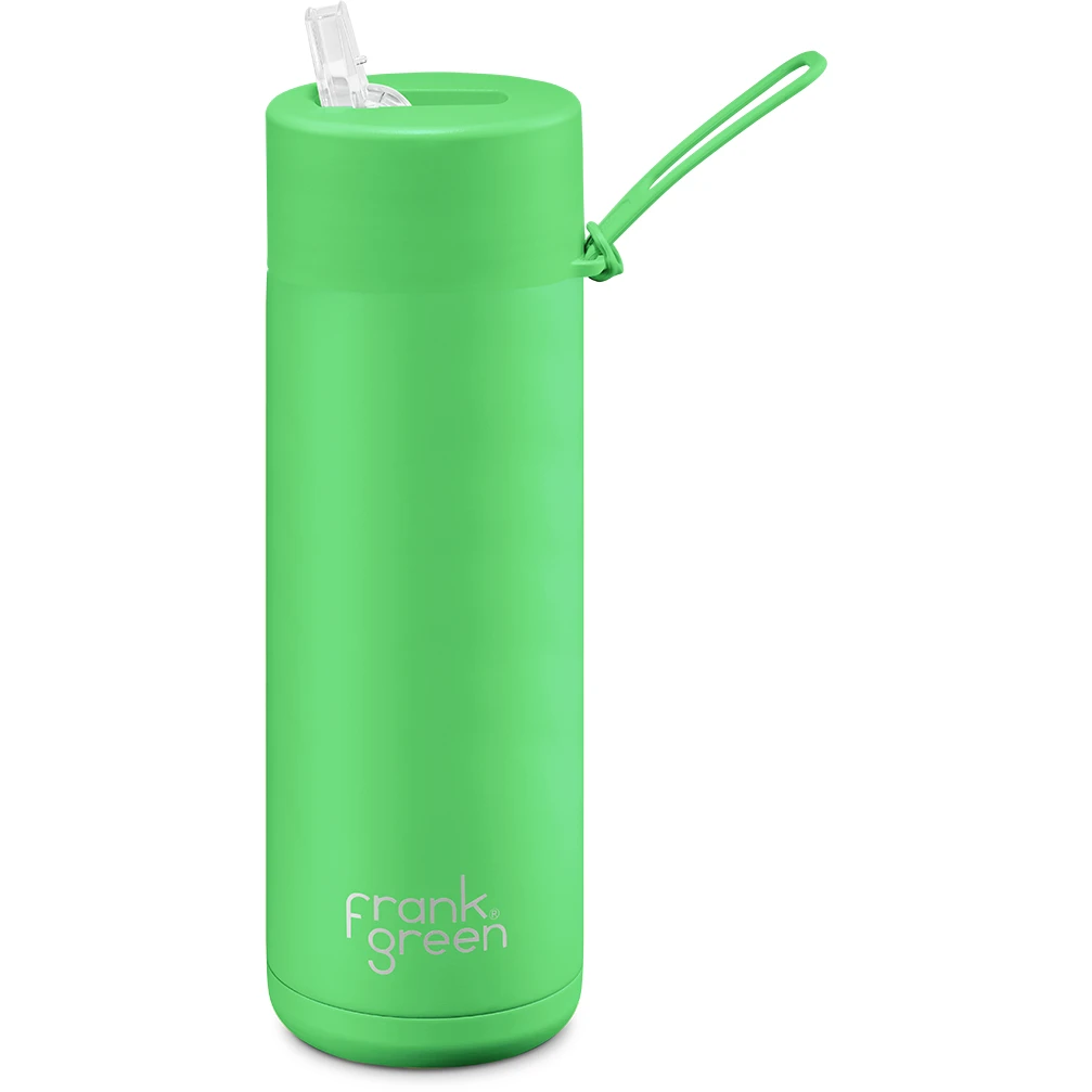 Frank Green Ultimate Ceramic Reusable Bottle With Straw 20oz - Neon Green 3 Frank Green Ultimate Ceramic Reusable Bottle With Straw 20oz - Neon Green